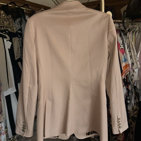 Dolce & Gabbana Nude Blazer With Tiger Print Lining Inside, NWOT, Silver Buttons - Picture 4 of 9